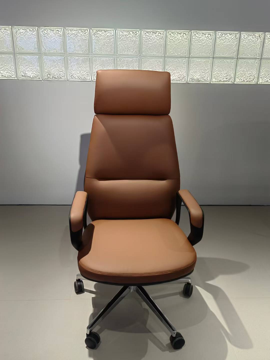 Modern High-Back Leather Office Chair