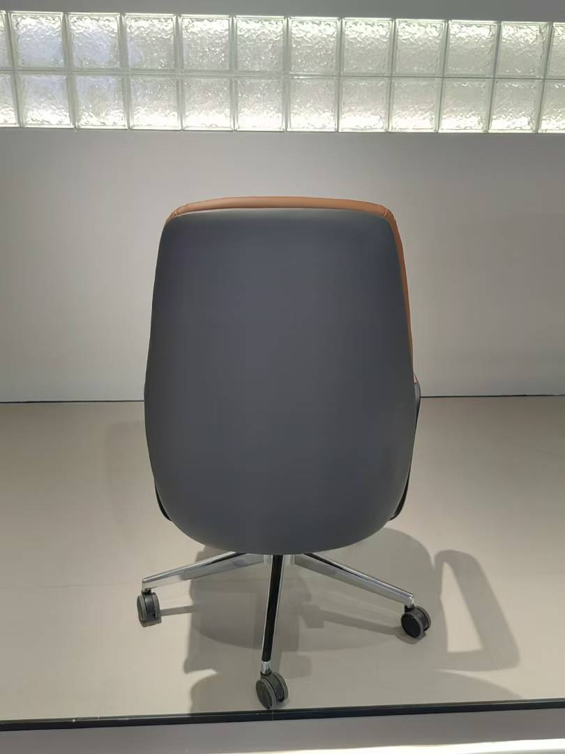 Modern Tan Leather Office Chair
