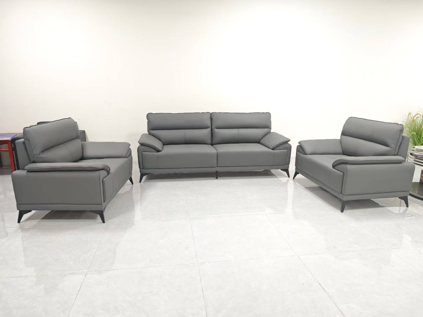 Modern minimalist style gray sofa set