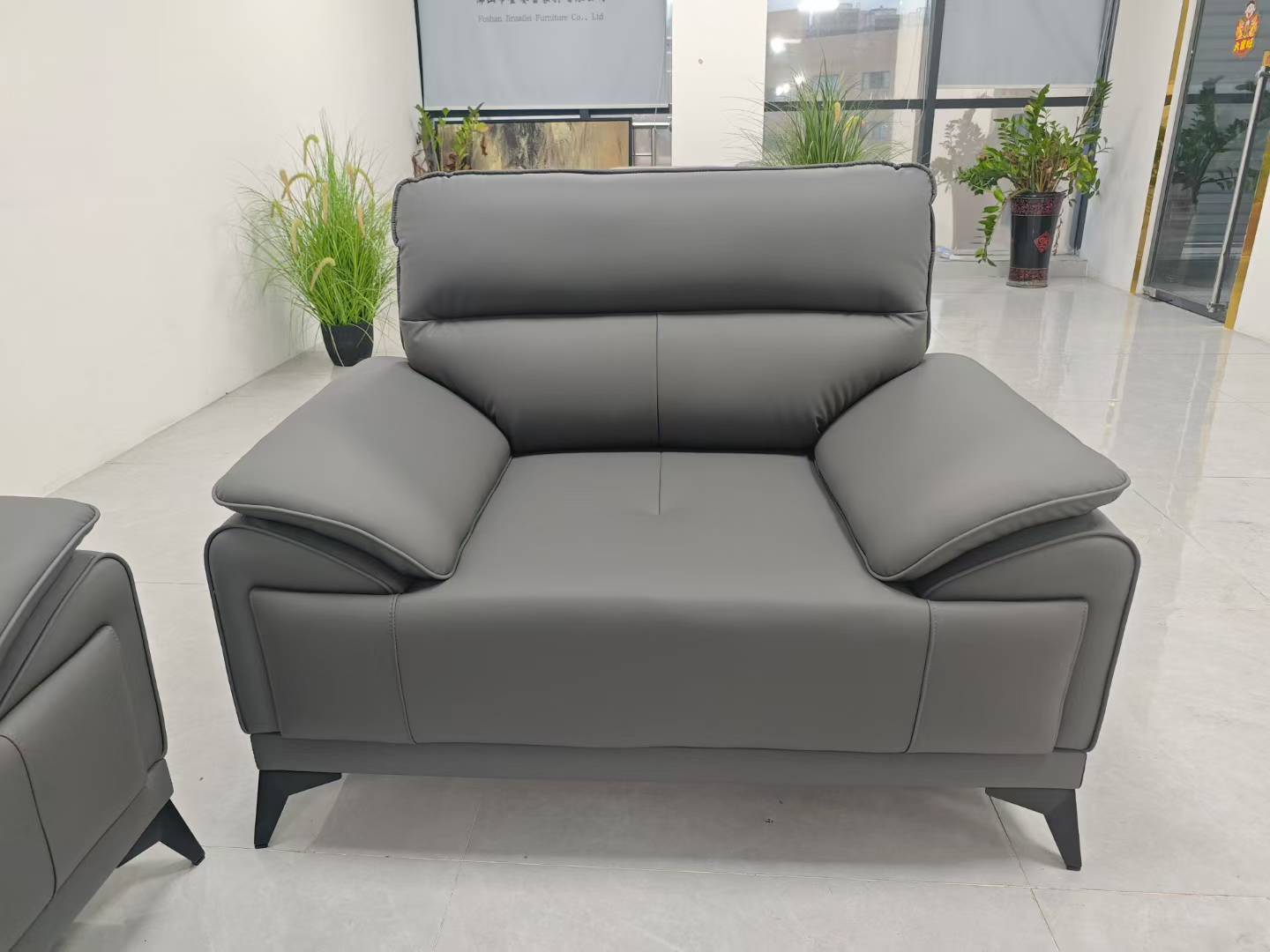 Modern minimalist style gray sofa set